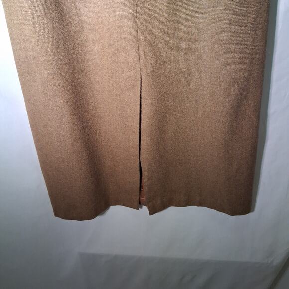 J.G. Hook Wool Blend Long Maxi A-Line Skirt Front Split Women Mustard Brown SZ-8 - Picture 5 of 8